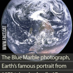 An upside down portrait of Earth