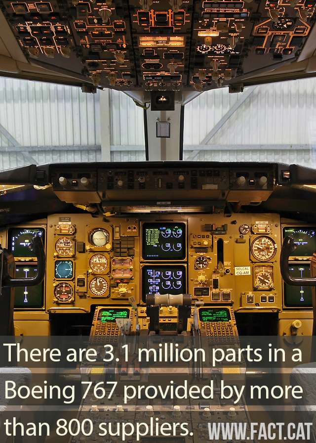 » How many parts are in a Boeing 767 airplane?