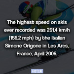 What is the record for highest speed on skis?